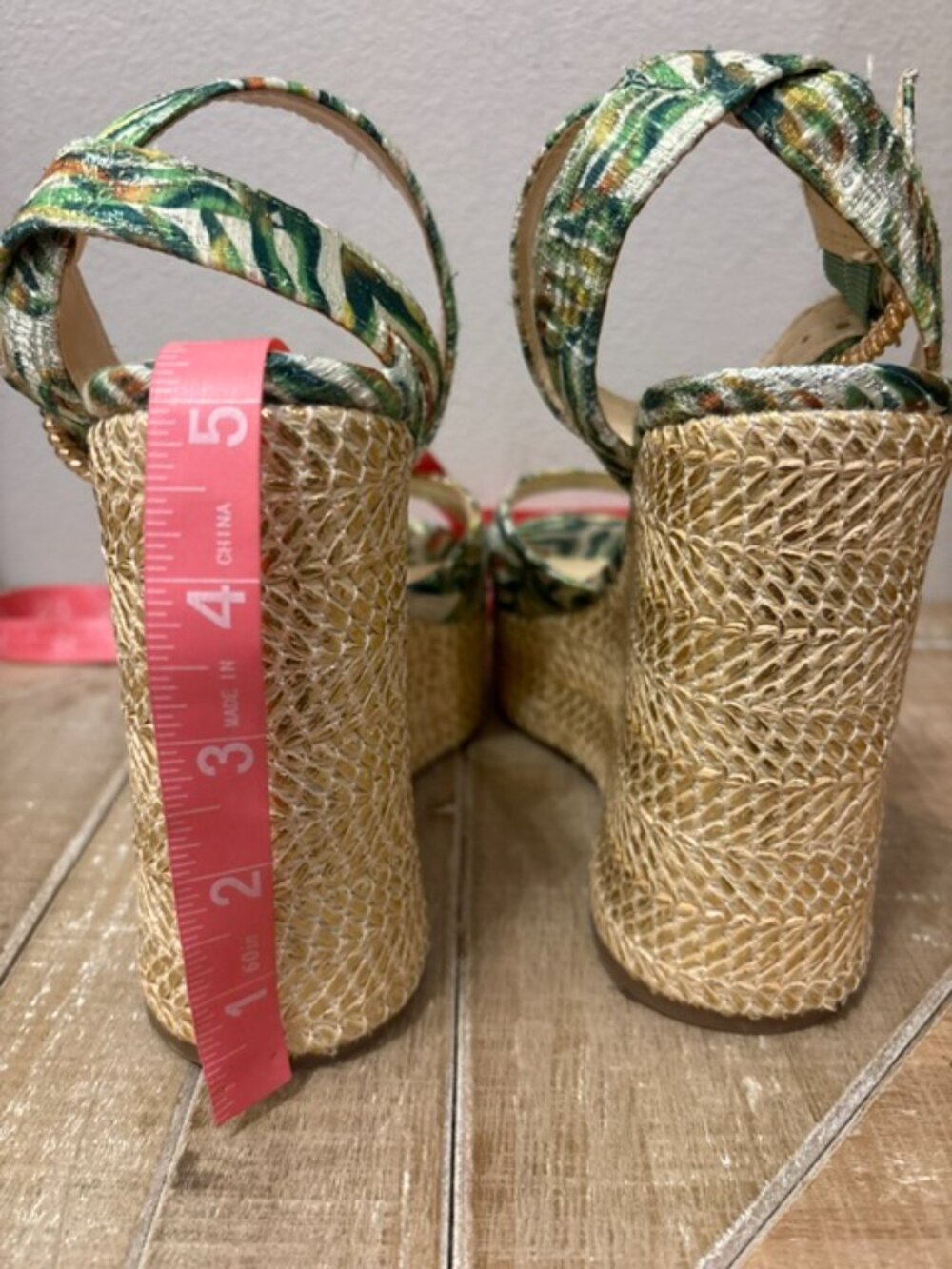 NWOT Jessica Simpson Kamindi Tropical Espadrille Wedge Sandals (no box) - Picture 3 of 7